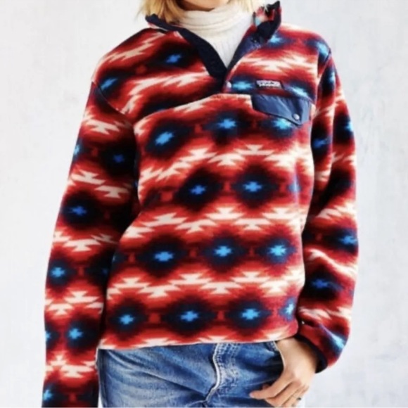 Patagonia Tops - Patagonia Synchilla Snap T Fleece Pullover Red Wild Desert Aztec Small